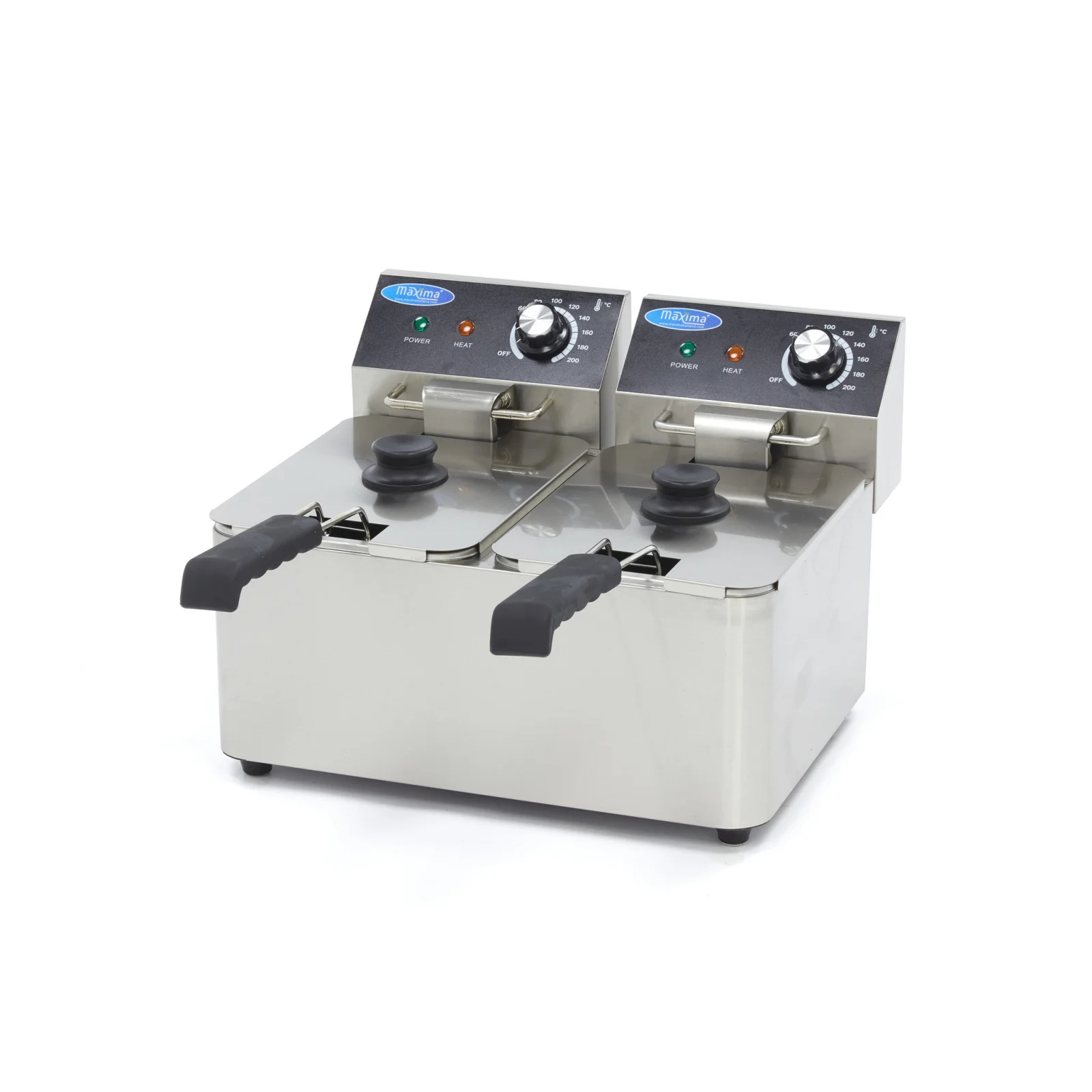 Friteuză Electrică cu Robinet 4+4 L, 2 x 2500 W [2]