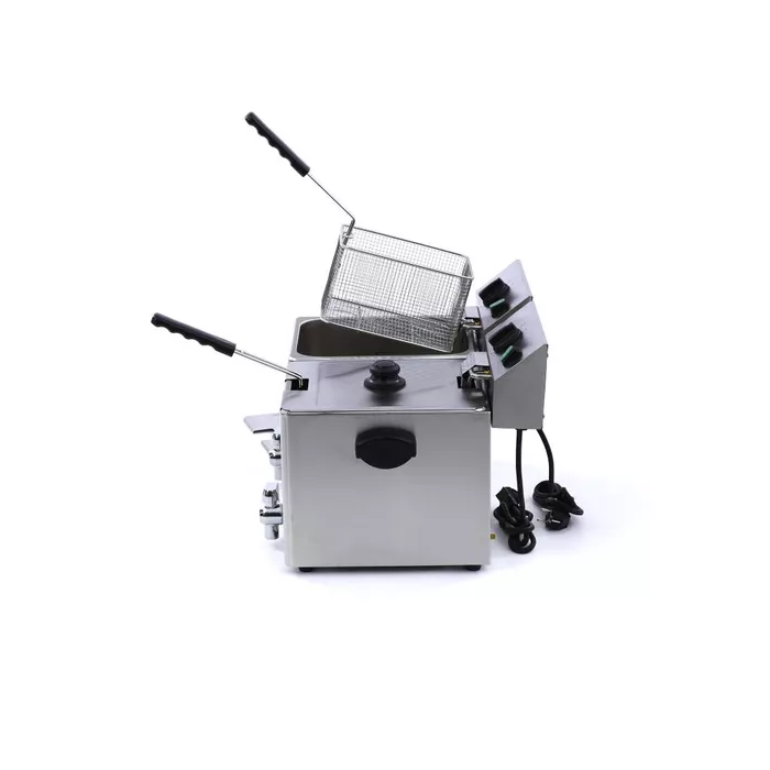 Friteuză Electrică cu Robinet 8+8 L, 2 x 3250 W [3]