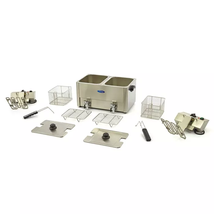 Friteuză Electrică cu Robinet 8+8 L, 2 x 3250 W [5]