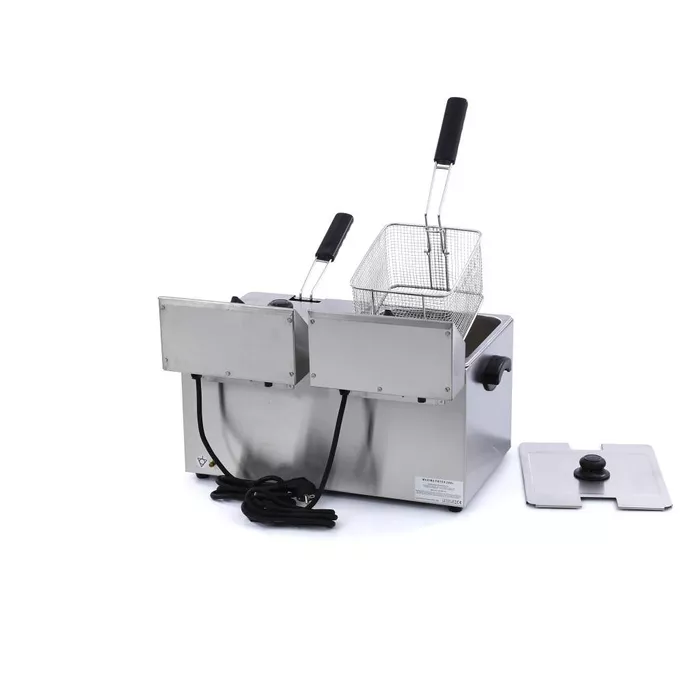 Friteuză Electrică cu Robinet 8+8 L, 2 x 3250 W [4]