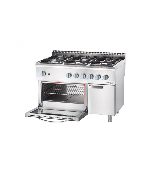Mașină de gătit pe Gaz 9717110, 6 arzătoare, 32.5kW, Cuptor electric convecție [2]