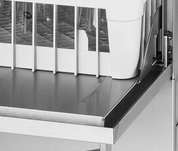Masină de spălat pahare 350 × 350 mm cu dispenser clatire, dozator detergent si pompă evacuare [4]