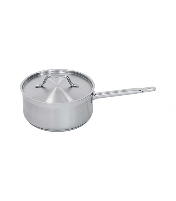 Oală din inox satinat cu mâner și capac 8L [1]
