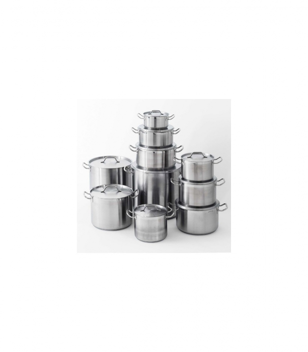 Oală înaltă din inox satinat cu capac 15.4L [3]