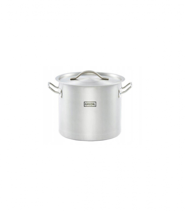 Oală profesională Inaltă din inox cu capac, 25.7L [1]
