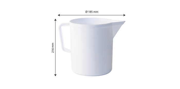 Cana gradata cu maner inhis alba- 5 L [2]