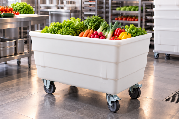 Recipiet transport alimente pe roti capacitate 310 L [2]