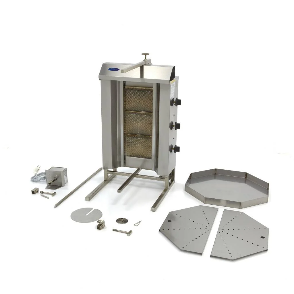 Rotisor Pe Gas pentru Kebab  sau Shaorma 3 Arzătoare - 30 kg de Carne [5]