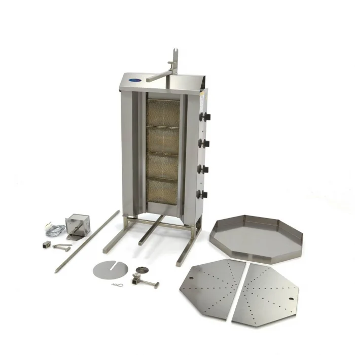 Rotisor Pe Gas pentru Kebab sau Shaorma 4 Arzătoare - 50 kg de Carne [3]