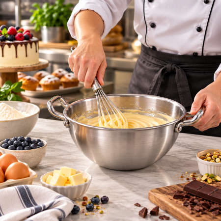 Totul pentru Cofetarie, Patiserie,Pizza - Bol mixare cu manere Ø22 cm