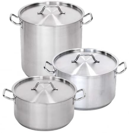 Cratiță profesională Medie din inox cu capac, 22.4L [1]
