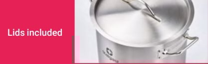 Cratiță profesională Medie din inox cu capac, 22.4L [4]