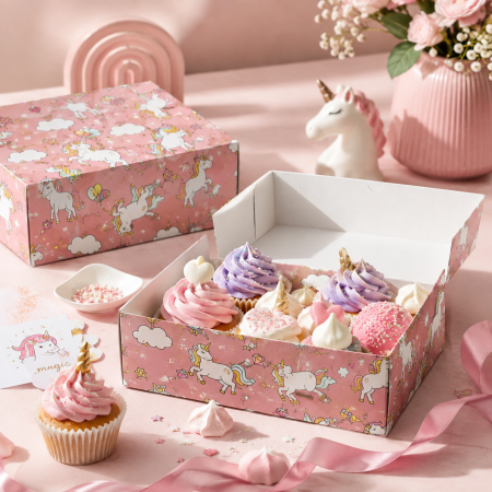 Tavi, Forme/Folii Coacere, Cosuri - Cutie cadou pentru dulciuri unicorn