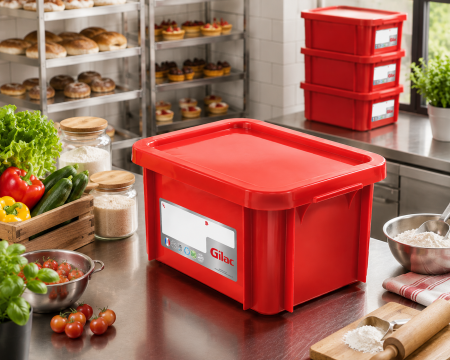 Accesorii Horeca/Depozitare/Transport - Cutie cu capac depozitare transport alimente 15 L