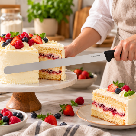 Totul pentru Cofetarie, Patiserie,Pizza - Cutit cofetar lama neteda L 36 cm