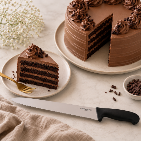 Ustensile, Accesorii Cofetarie, Patiserie - Cutit tort lama zimtata L 31 cm