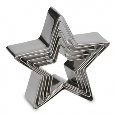 Decupatoare Sarbatori - Decupatoare Inox Forma Stea, Cutie 5buc