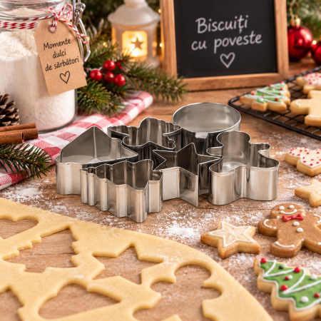 Sarbatori - Decupatoare inox forme craciun cutie 6 buc