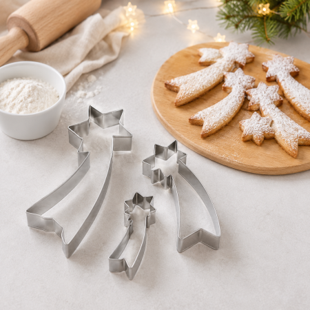 Totul pentru Cofetarie, Patiserie,Pizza - Decupatoare inox Stele cazatoare simple Ø 8.7 cm / 12.7 cm / 16.7 cm