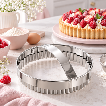 Decupator inox rotund ondulat Ø14 cm