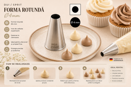 Totul pentru Cofetarie, Patiserie,Pizza - Dui / Sprit Forma Rotunda Ø4mm