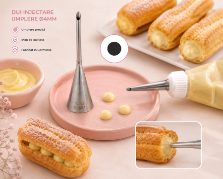 Totul pentru Cofetarie, Patiserie,Pizza - Dui / Sprit Injectare, Umplere Ø4mm