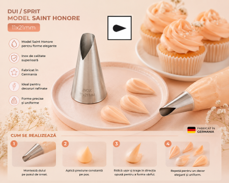 Totul pentru Cofetarie, Patiserie,Pizza - Dui / Sprit Model Saint Honore 11x21mm