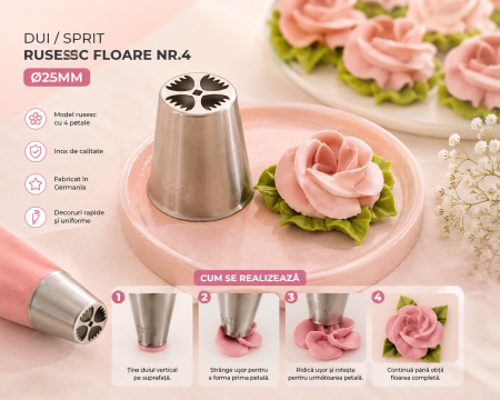 Totul pentru Cofetarie, Patiserie,Pizza - Dui / Sprit Rusesc Floare Nr.4 Ø25mm