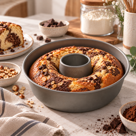 Totul pentru Cofetarie, Patiserie,Pizza - Forma cozonac rotund con teflonat  walter 1.45 l