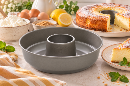 Totul pentru Cofetarie, Patiserie,Pizza - Forma de Copt Rotunda, con Teflonat WALTER - 1.8l