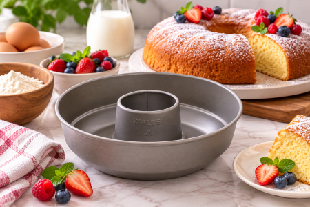 Totul pentru Cofetarie, Patiserie,Pizza - Forma de Copt Rotunda, con Teflonat WALTER - 3.7l