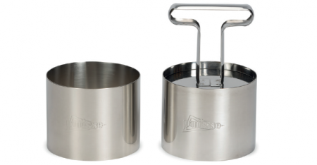 Forme Silicon - Forma Inox Rotunda Mousse Set 2 Piese cu Extractor, Ø 90 mm