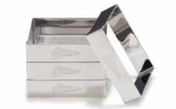 Forme - Formă Patrată pentru Patiserie Ø 8cm- Set 4 bucati
