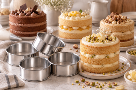 Totul pentru Cofetarie, Patiserie,Pizza - Formă Rotundă pentru Patiserie Ø 8cm- Set 4 bucati