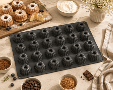Totul pentru Cofetarie, Patiserie,Pizza - Forma silicon bavareze 60x40 cm 24 cavitati