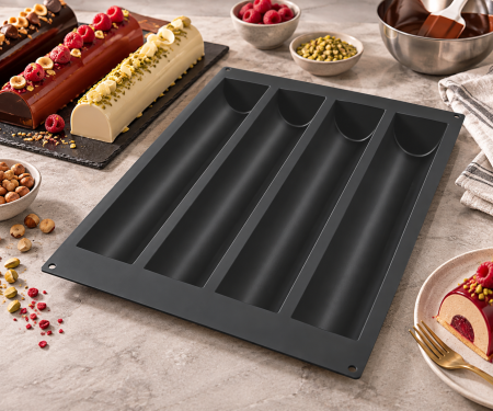 Forma silicon YULE LOG 60X40 CM - 4 alveole