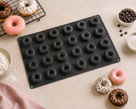 Totul pentru Cofetarie, Patiserie,Pizza - Forma silicon savarine 60x40 cm 24 cavitati
