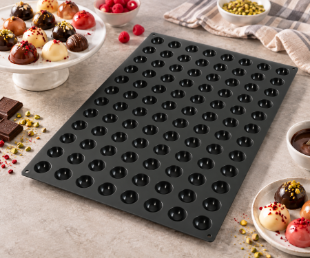 Forma silicon "SEMISFERE MINI"  60X40 CM - 96 alveole