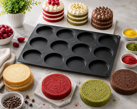Forme Silicon - Forma silicon "SPONGE CAKE"  60X40 CM - 12 alveole