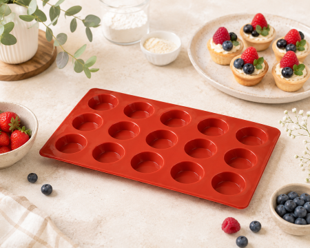 Totul pentru Cofetarie, Patiserie,Pizza - Forma silicon tarte Ø5xh1.5 cm 15 cavitati