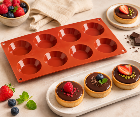 Matrice Patiserie - Forma silicon tarte Ø6xh1.7 cm 8 cavitati