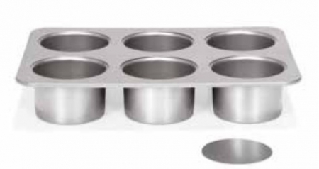 Tavi, Forme/Folii Coacere, Cosuri - Forma/tava  Mini Cheesecake 6 cavitati  Ø 8 cm,fund detasabil