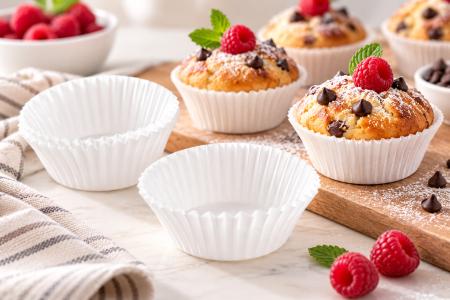 Totul pentru Cofetarie, Patiserie,Pizza - Forme Pentru Briose- h 21 mm ALB - Set 1000 bucati