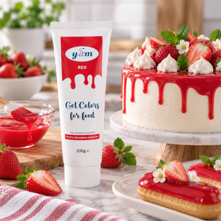 Totul pentru Cofetarie, Patiserie,Pizza - Gel colorant comestibil rosu