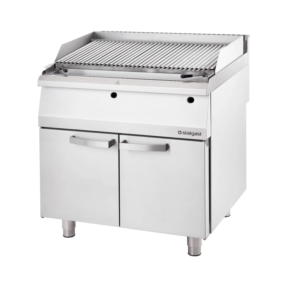 Echipamente Gatire - Grătar Fry-top cu rocă vulcanică si grilaj tip V, dulap inchis pe gaz, linia 700
