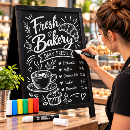 Totul pentru Cofetarie, Patiserie,Pizza - Marker de creta alb 15 mm