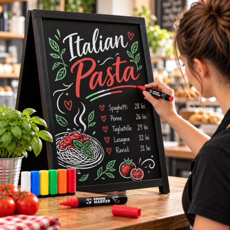 Totul pentru Cofetarie, Patiserie,Pizza - Marker de creta rosu  5 mm