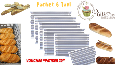 Tavi,Retine Pizza - Pachet 6 tavi baghete 60x40