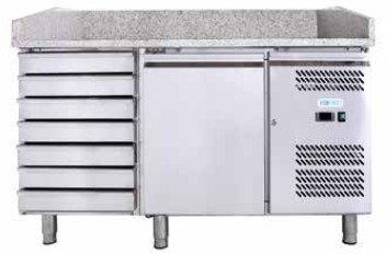 Frigorifice - Masa rece pizza cu blat din granit 220 l, lungime 1500 mm