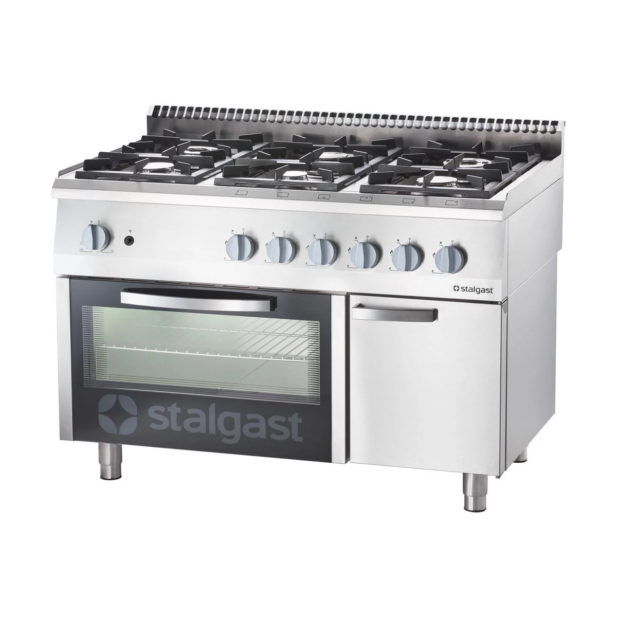 Echipamente Gatire - Masina de gatit cu 6 arzatoare (3,5+3x5+2x7 kW) si cuptor pe gaz (5 kW), linia 700